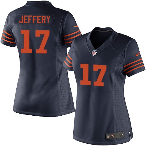 Women's Limited Alshon Jeffery Nike Jersey Navy Blue Alternate - #17 1940s Throwback NFL Chicago Bears